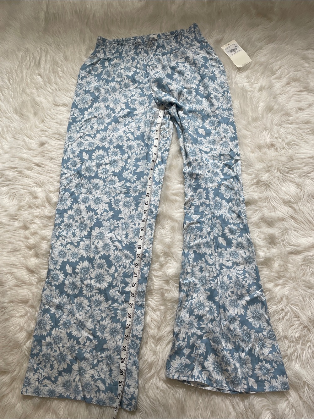 O'Neill Jonie Periwinkle-Sky Blue with white Daisies Pants Medium - Picture 12 of 16